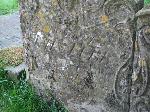 Inscribed Cotswold stone headstone, moderately ornamented